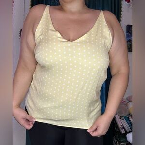 Yellow polka dot tank